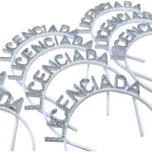 Vincha Glitter Brillo Egresados Despedida Soltera X10u Licenciada Plateado