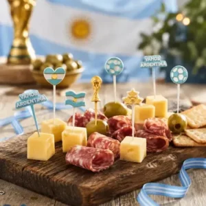 Pinchos Picada Argentina Copa Mundial X10 Reutilizable Copet Celeste Pinchos Argentina