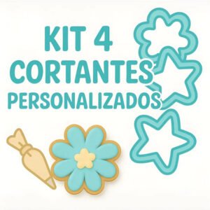 Kit 4 Cortantes Personalizados A Eleccion A Cookies Galleta Celeste