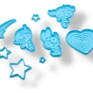 Kit Cortantes Chicas Super Poderosas Reposteria Galleta Celeste