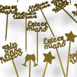 Pinchos Picadas Motivos Navideños Surtidos X 10u Año Nuevo