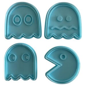 Kit Cortantes De Galletitas Reposteria Masa Pacman Retro
