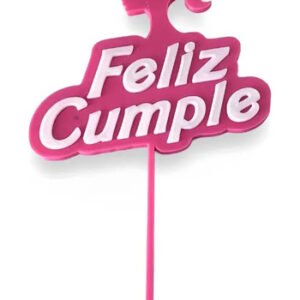 Cake Topper Barbie Cartel Torta Adorno Feliz Cumple