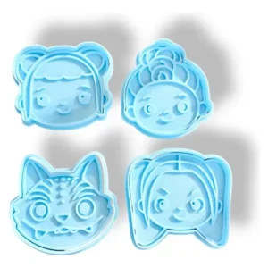 Kit Cortantes Repostería Galletita Masa Guerreras Kpop Celeste