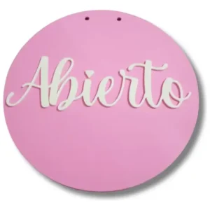 Cartel Abierto Cerrado Doble Faz Local Comercio Kiosco Rosa