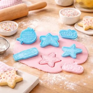 Set Cortantes Galletitas Emilia Mernes Reposteria Cookies Celeste