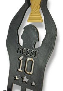 Porta Llaves Messi Pared 3 Ganchos Copa Mundo Afa Llavero Negro Y Dorado