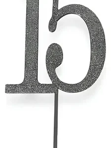Cake Topper Adorno Torta 15 Años Cumpleaños Evento Glitter