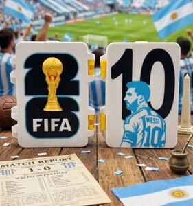 Caja Para Figuritas Mundial Fifa 2026 Organizador Estuche Blanca Messi