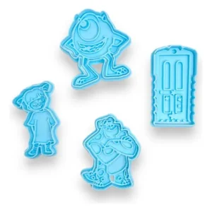 Kit Cortantes De Repostería Galletitas Monsters Inc Celeste