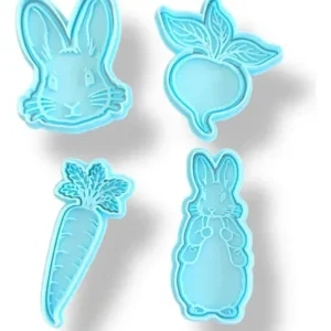 Kit Cortantes De Repostería Galletitas Peter Rabbit Celeste