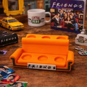 Exhibidor Sofa Sillón Friends Muñecos Colección Mc Donald S Naranja Claro