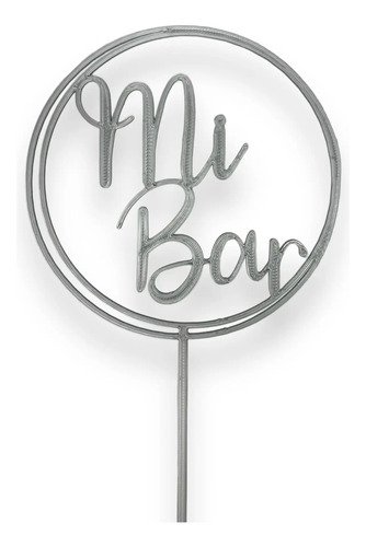 Cake topper Bar Mitzvah plateado para torta