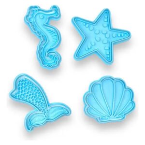 Kit Cortantes De Repostería Galletitas Mar Sirena Estrella