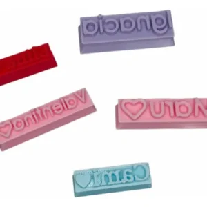 Sello Stamp Personalizado Para Arcilla Repostería Masa Turquesa Letras