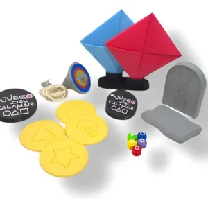 Juego Del Calamar Combo Dados Gongi-gi+piedra+ddakji+galleta Negro