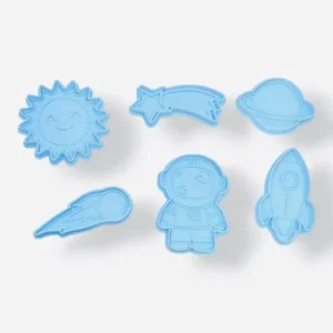 Kit Cortantes Reposteria Astronauta Nave Espacial Galleta Celeste