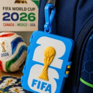 Caja Figuritas Llavero Mundial Fifa 2026 Estuche Argentina Mundial 2026 Celeste