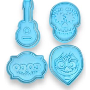 Kit Cortantes Reposteria Coco Disney Guitarra Galleta Cookie