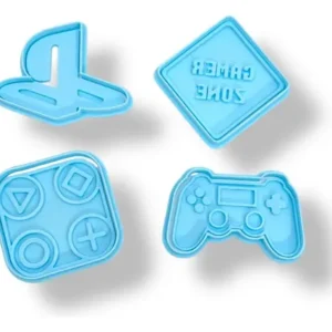 Kit Cortantes De Galletitas Reposteria Galletas Gamer Ps Blanco