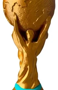 Copa Del Mundo 36cm Tamaño Real Mundial Messi Campeon Futbol Dorado