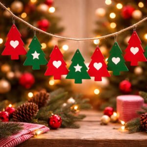 Adorno Guirnalda Navideño Colgante Surtidos X10 Unidades Varios Surtidos Rojo Y Verde