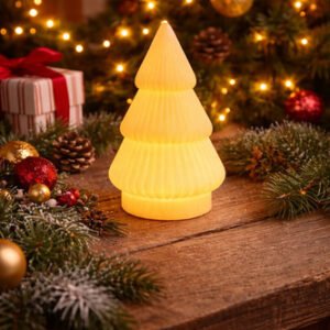 Velador Arbol Navidad Decoración Luz Led Pila Diamante