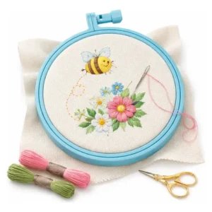 Bastidor Para Bordar De Plastico 15cm Bordado Celeste Pastel