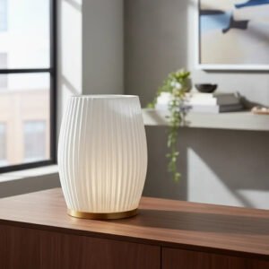 Velador Lampara Nordico Moderno Mesa De Luz Escritorio X1 Marrón Claro Flor Circular