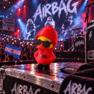 Figura Pato Airbag Bulls Con Gafas Banda Rock Patito